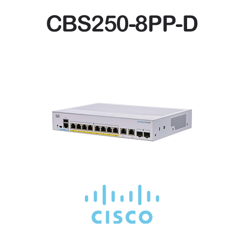 Switch cisco cbs250-8pp-d b